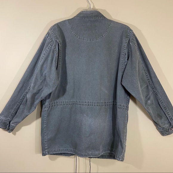 Eddie Bauer Men Green Denim Carpenter Jacket Coat - Picture 9 of 16